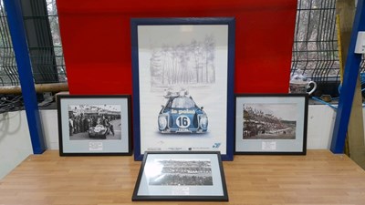 Lot 701 - LE MANS 24 HOUR FRAMED PHOTOS + FRAMED POSTER