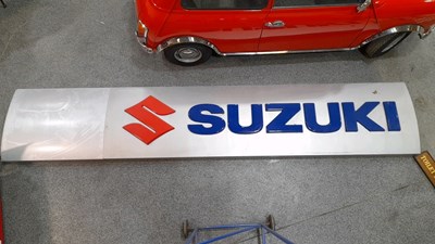 Lot 249 - SUZUKI 2 PIECE DEALERSHIP SIGN 156" X 29"