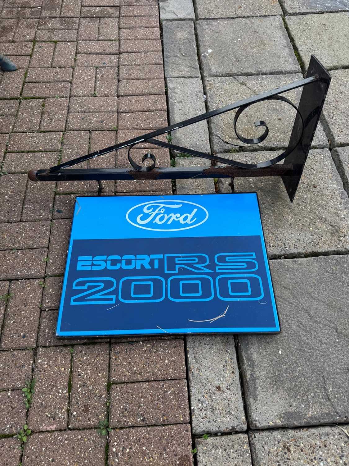 Click for high resolution Lot 15 - FORD ESCORT RS 2000 DOUBLE SIDED MOUNTED SIGN 24" x 18"