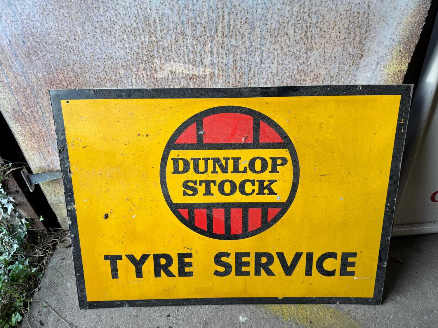 Click for high resolution Lot 52 - DUNLOP STOCK TYRE SERVICE SIGN 41" X 29"