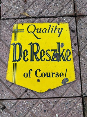 Lot 213 - DE RESZKE DOUBLE SIDED SIGN 15" x 15"