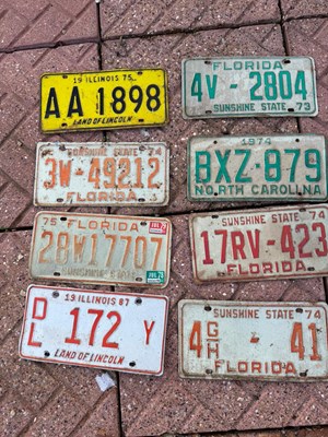 Lot 808 - 1970'S AMERICAN NUMBER PLATES 12" X 6"