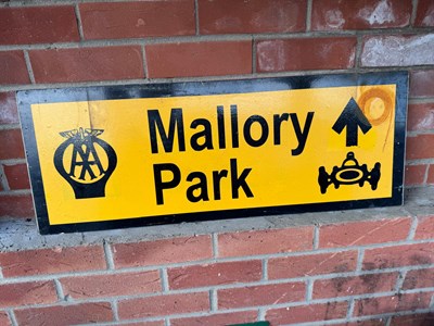 Lot 287 - MALLORY PARK AA ALUMINIUM PAINTED SIGN 32" X 12"