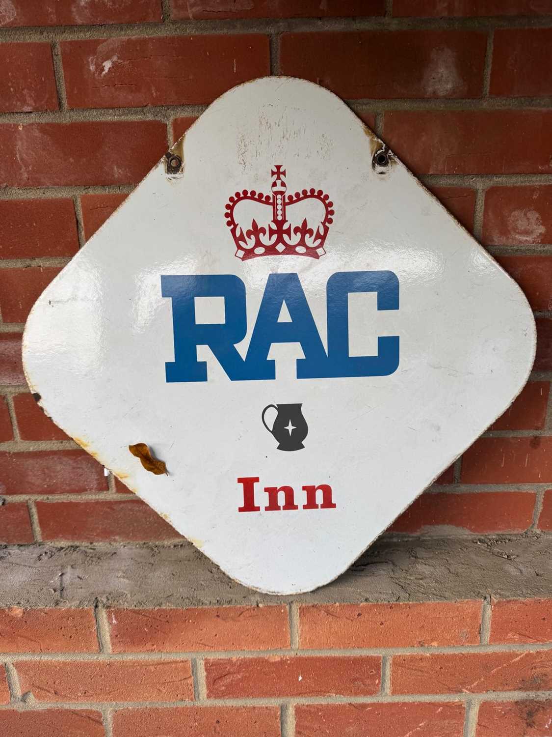 Lot 288 - RAC INN ENAMEL DOUBLE SIDED SIGN 22
