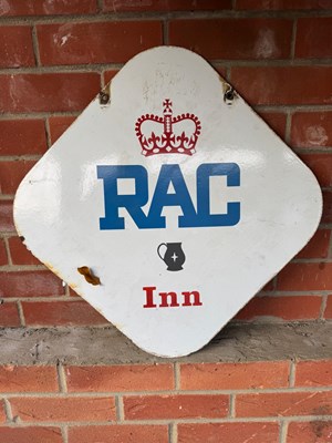 Lot 288 - RAC INN ENAMEL DOUBLE SIDED SIGN 22" X 22"