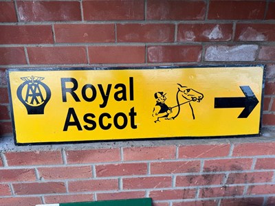 Lot 353 - ROYAL ASCOT AA ALUMINIUM PAINTED SIGN 39" X 12"