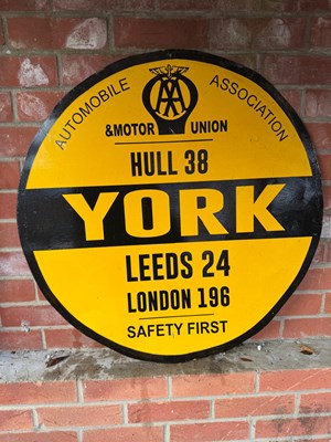 Lot 225 - YORK AA PAINTED MILEAGE SIGN.