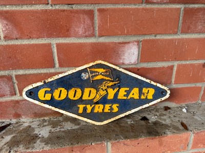 Lot 805 - GOODYEAR TYRES CAST IRON SIGN 15" X 8"