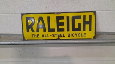 Lot 523 - RALEIGH ENAMEL SIGN 16" x 6"