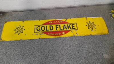 Lot 295 - GOLD FLAKE ENAMEL SIGN 72" X 15"