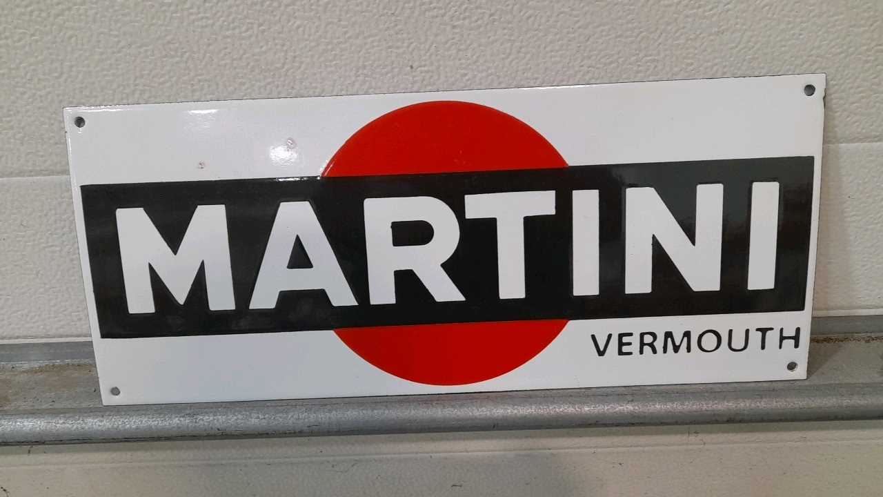 Lot 159 - MARTINI VERMOUTH ENAMEL SIGN 18" X 8"