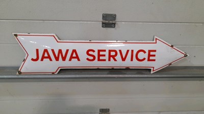 Lot 187 - JAWA SERVICE ENAMEL SIGN 35" X 8"