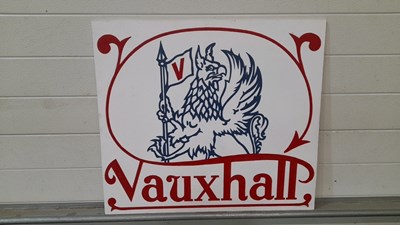 Lot 377 - VAUXHALL HAND PAINTED SIGN 28" X 24"