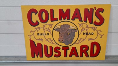 Lot 459 - COLMAN'S MUSTARD HAND PAINTED SIGN 30" X 20"