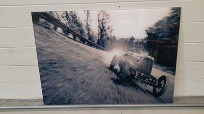 Lot 825 - BROOKLANDS RACING CAR ACRYLIC PRINT 33" x 24"