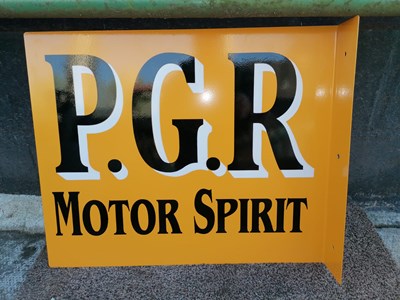 Lot 259 - P.G.R MOTOR SPIRIT , DOUBLE SIDED SIGN