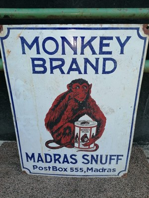 Lot 807 - MONKEY BRAND MADRAS SNUFF SIGN