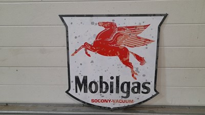 Lot 887 - MOBILGAS REPRO ALUMINIUM SIGN 22" X 23"