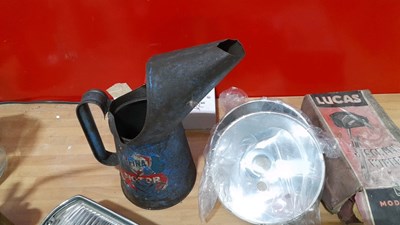 Lot 197 - SELECTION OF OIL JUGS & CAR PARTS