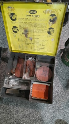Lot 647 - TOOL BOX WITH TOOLS , OIL CAN + MAKITA DRILL