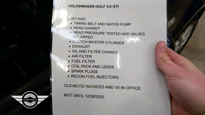 Lot 274 - 200 VOLKSWAGEN GOLF GTI (115 BHP)