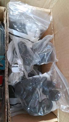 Lot 877 - SELECTION OF CAR BULBS , CAR RADIOS , SWITCHED & A OUTSIDE SEARCHLIGHT