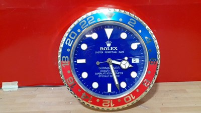 Lot 93 - ROLEX WALL CLOCK 13"