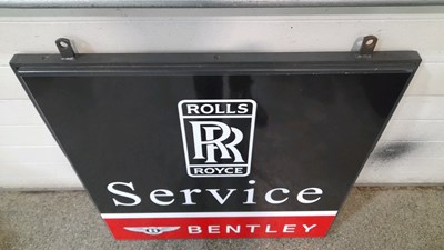 Lot 331 - ORIGINAL ROLLS ROYCE / BENTLEY DOUBLE SIDED DEALER SIGN 32" X 33"