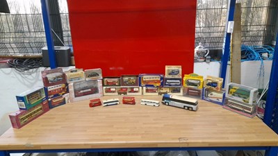 Lot 241 - BOX OF MODEL BUSES,TRUCKS & CARS