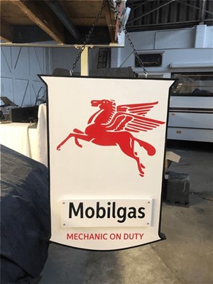 Lot 131 - MOBILGAS DOUBLE SIDED SIGN