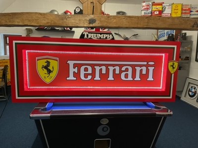 Lot 191 - LARGE ILLUMINATED FERRARI SIGN