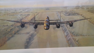 Lot 295 - LANCASTER PLANE PICTURE 36" X 22"