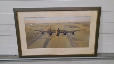 Lot 295 - LANCASTER PLANE PICTURE 36" X 22"