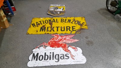 Lot 585 - SELECTION OF OIL & TYRE RELATED SIGNS