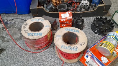 Lot 593 - 6 BOXES OF AUTOMOBILE ELECTRIC + DISTRIBUTOR PARTS