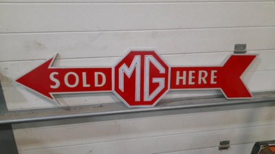 Lot 13 - WOODEN HAND PAINTED MG SIGN 48" X 12"