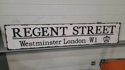 Lot 607 - WOODEN HAND PAINTED REGENT STREET SIGN