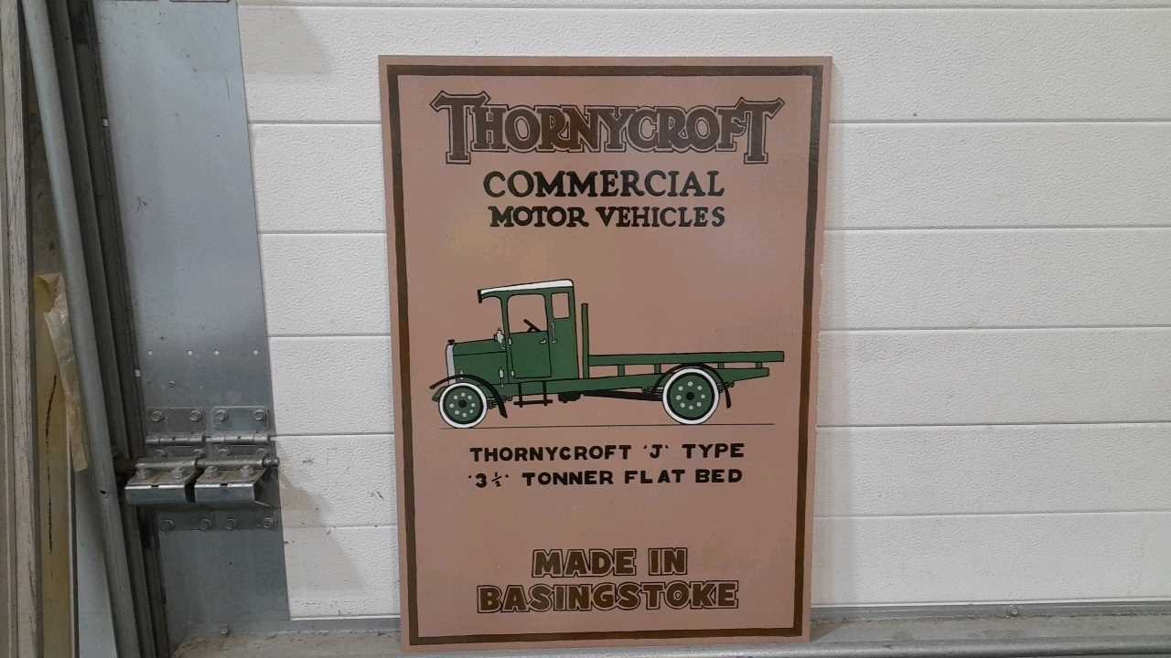 Croft Body Works Sign Lot 657 - WOODEN HAND PAINTED THORNY CROFT COMMERCIAL