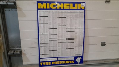 Lot 35 - MICHELIN TYRE PRESSURE TIN CHART ( JANUARY 92 )