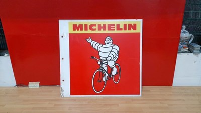 Lot 679 - MICHELIN BICYCLE PLASTIC , DOUBLE SIDED SIGN 18" X 18"