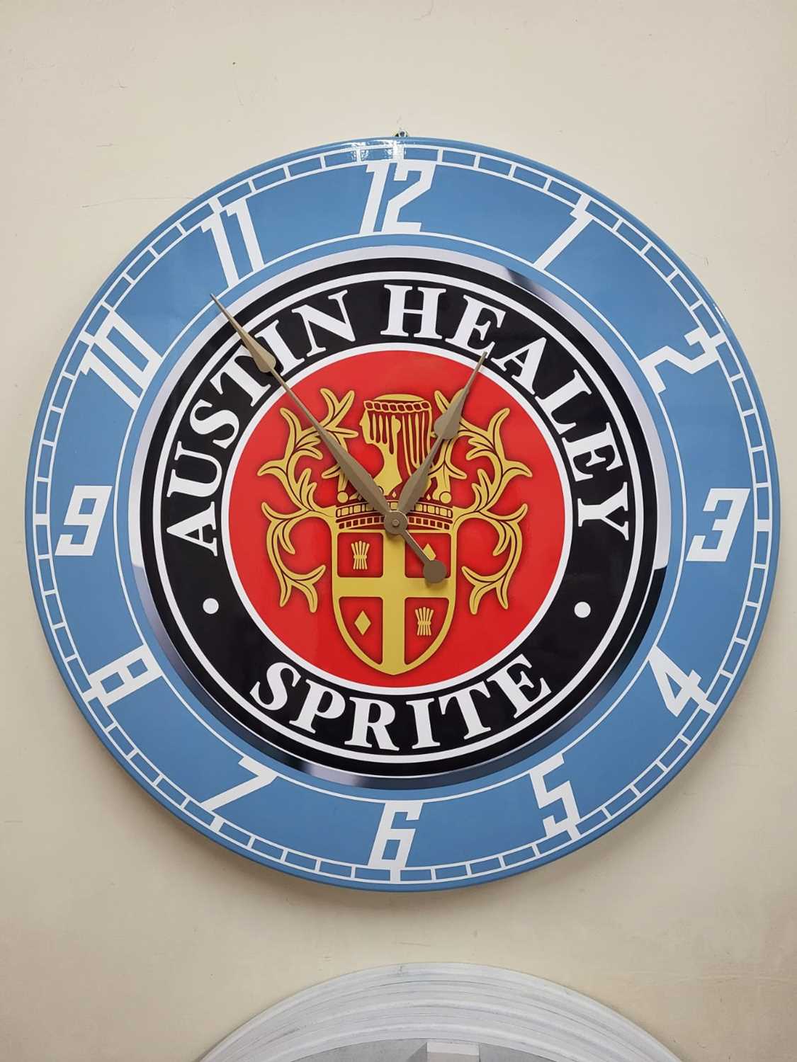 Lot 237 - AUSTIN HEALEY SPRITE CLOCK 32" DIA