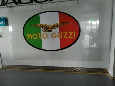 Lot 133 - MOTO GUZZI SHOWROOM SIGN 104" X 60"