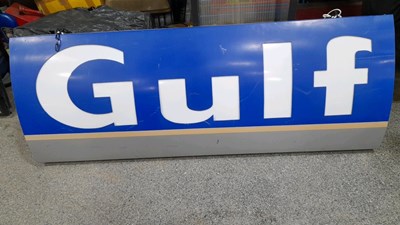 Lot 391 - GULF ILLUMINATED 240V FORECOURT SIGN 65" X 24"