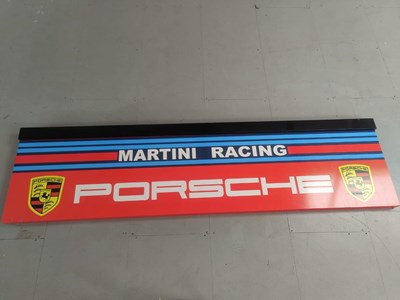 Lot 643 - PORSCHE MARTINI RACING METAL SIGN 116" X 30"