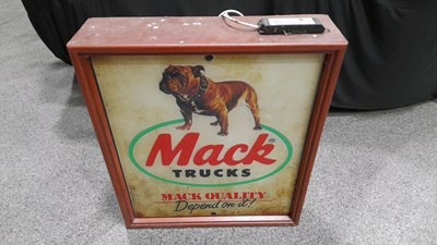 Lot 471 - MACK TRUCKS LIGHT UP SIGN 25" X 23"