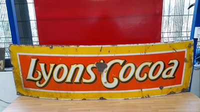 Lot 235 - LYON'S COCOA ENAMEL SIGN 60" X 18"