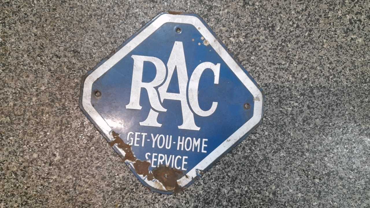 Rac Sign In Lot 498 - SMALL 50'S RAC SIGN