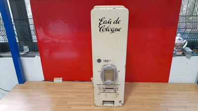 Lot 483 - 1957 FRENCH A.D.I.C.O EAU DE COLOGNE VENDING MACHINE 24" X 7"