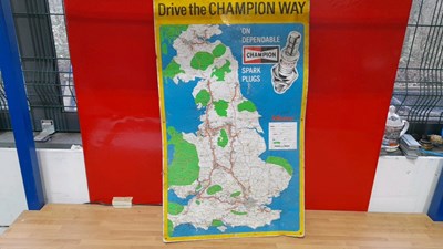 Lot 835 - 1972 CHAMPION SPARK PLUG MAP 30" X 18"