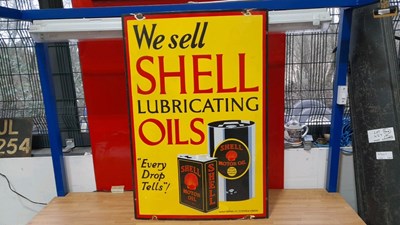 Lot 117 - SHELL LUBRICATING OILS ENAMEL SIGN 36" X 24"